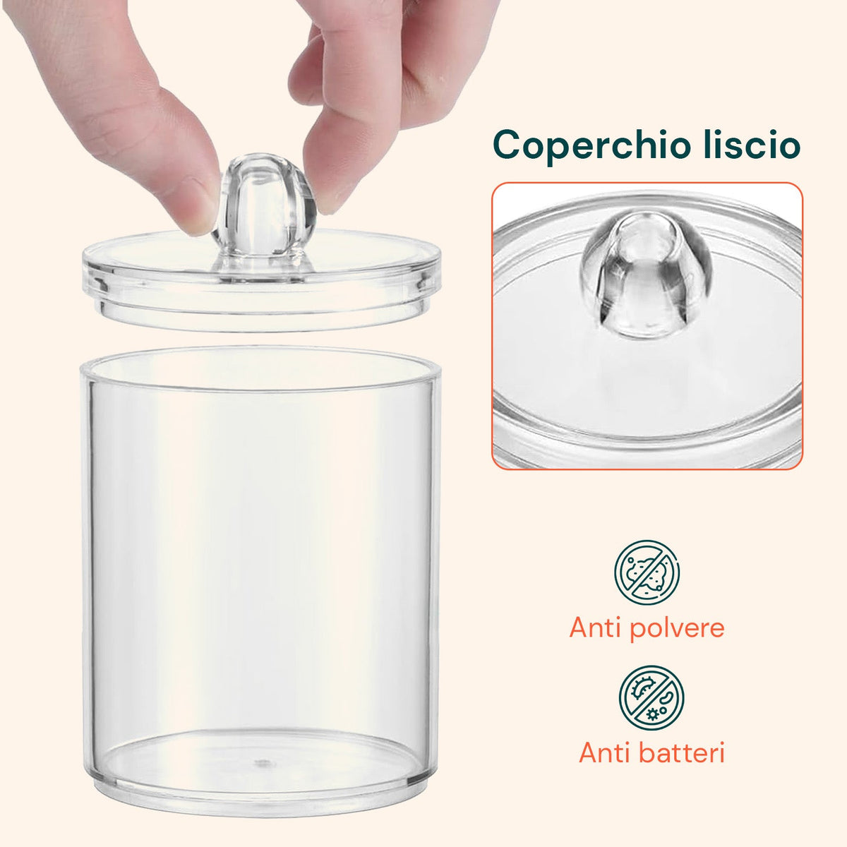 Organizer Bagno Trasparenti – Set 3 Pezzi con Coperchio Multiuso in PP