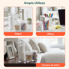 Organizer Bagno Trasparenti – Set da 3 Pezzi con Coperchio Multiuso in PP