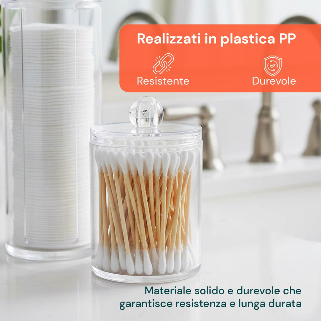 Organizer Bagno Trasparenti – Set da 3 Pezzi con Coperchio Multiuso in PP
