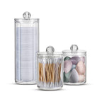 Organizer Bagno Trasparenti – Set da 3 Pezzi con Coperchio Multiuso in PP
