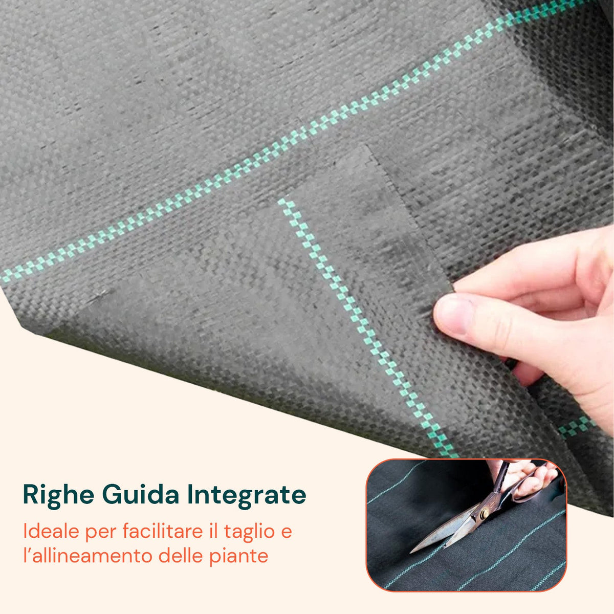 Telo Giardino Anti Erbacce Giardino 2x10 m 90 g/m² in PP Multiuso
