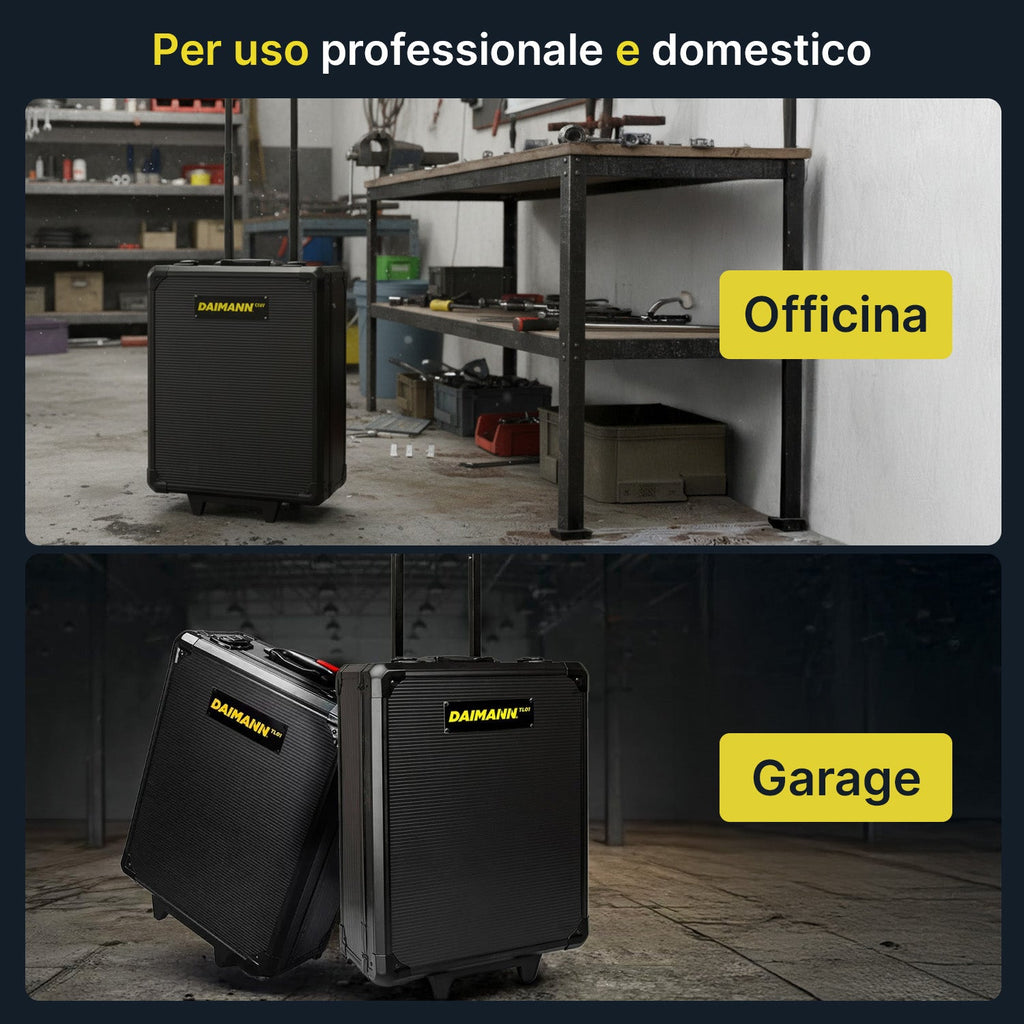 Set di attrezzi professionale da 699 pezzi in valigetta trolley – CraftyCart Nero