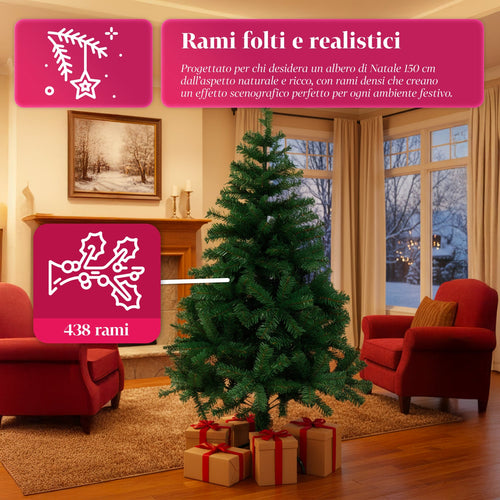 Albero di Natale Classico – Rami Folti e Stabili, Altezza 150/180/210 cm