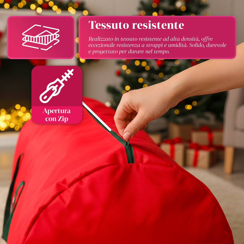 Borsa Custodia Impermeabile per Albero di Natale – Pieghevole con Manici e Zip