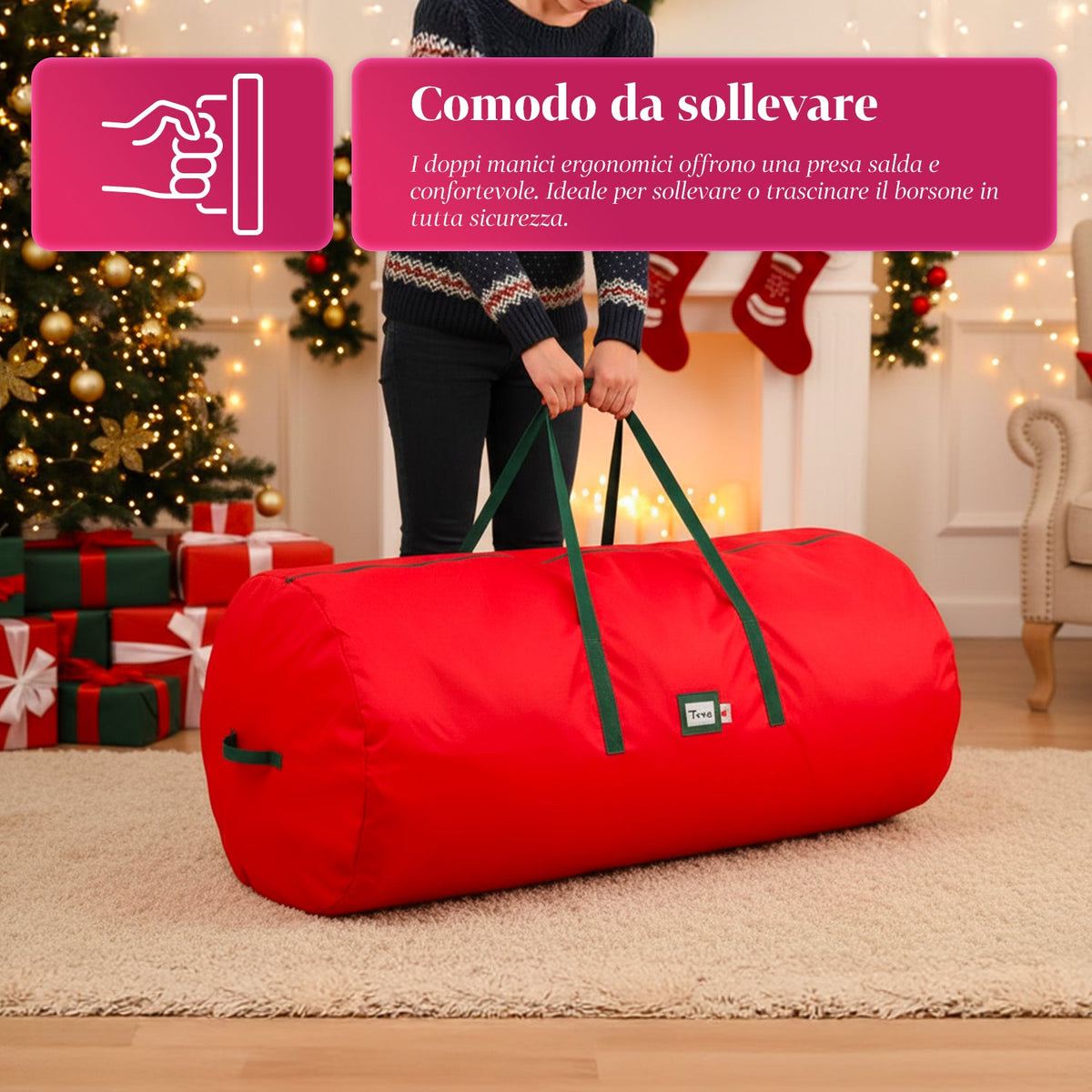 Borsa Custodia Impermeabile per Albero di Natale – Pieghevole con Manici e Zip