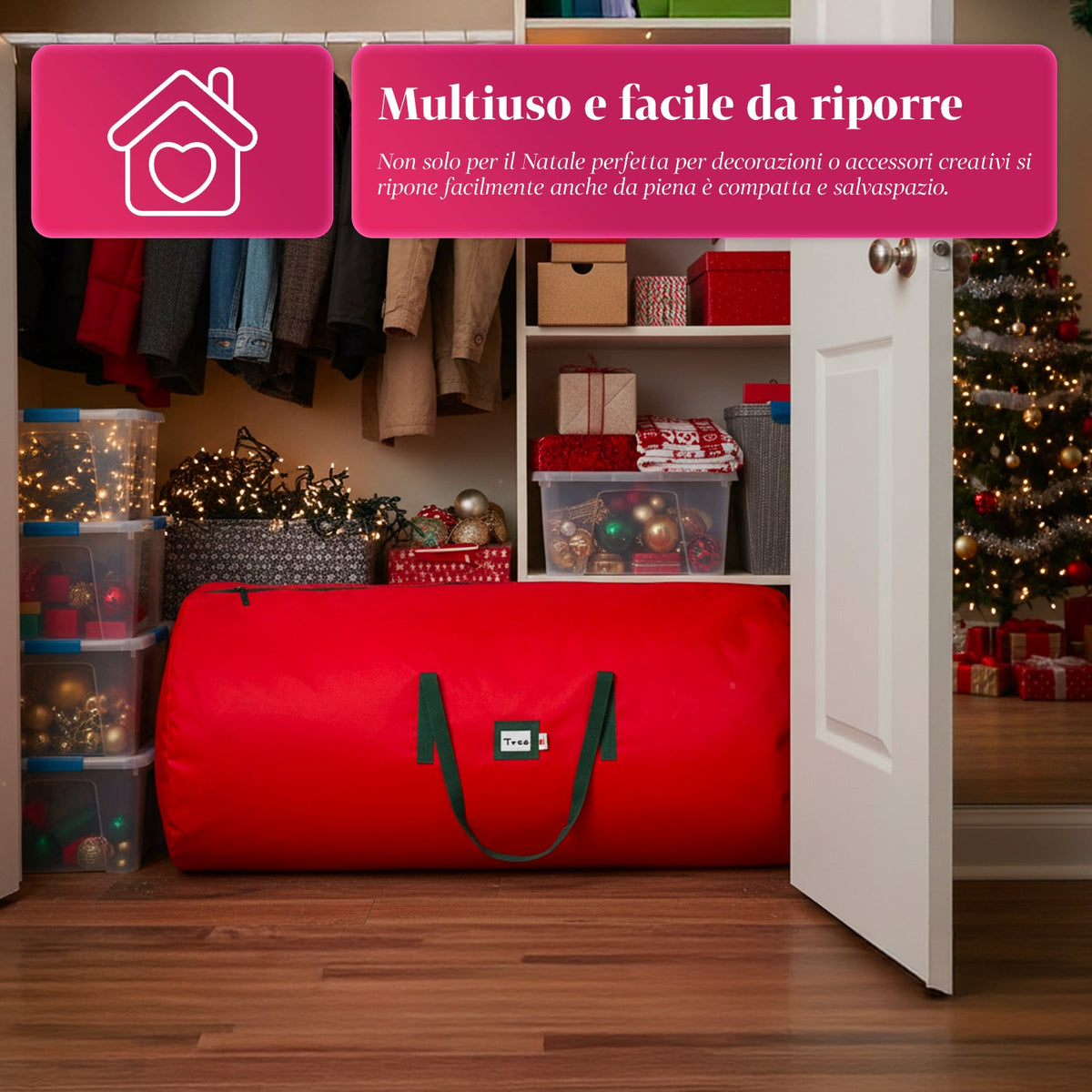 Borsa Custodia Impermeabile per Albero di Natale – Pieghevole con Manici e Zip