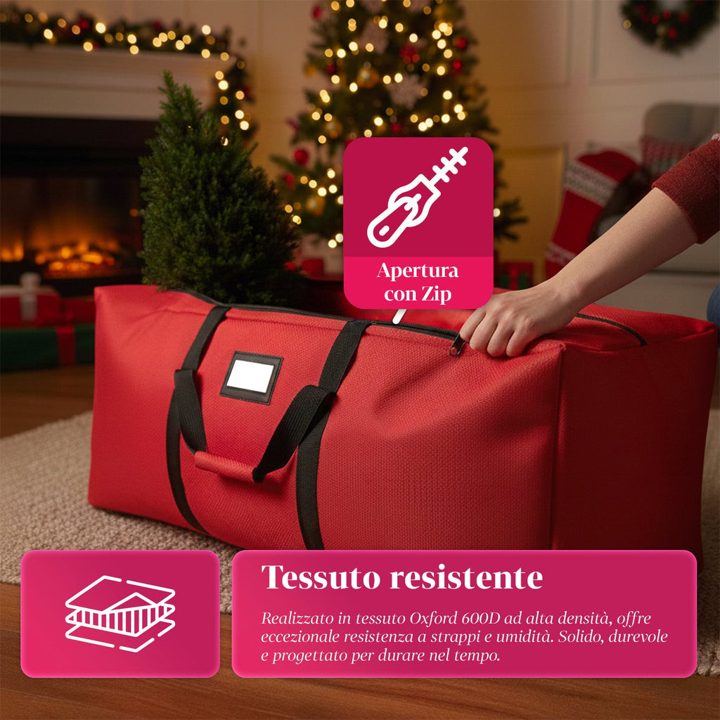 Borsa Custodia per Albero di Natale con Ruote in Tessuto Impermeabile