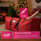 Borsa Custodia per Albero di Natale con Ruote in Tessuto Impermeabile