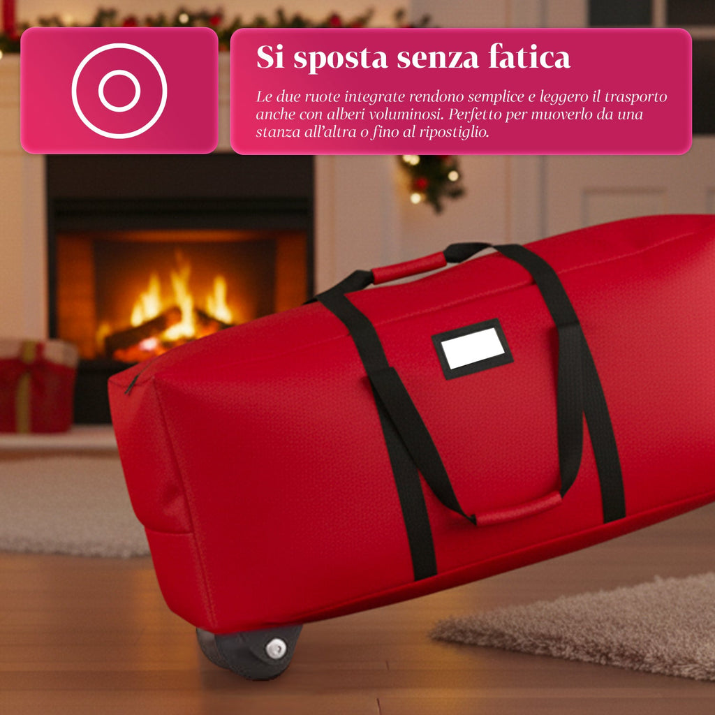 Borsa Custodia per Albero di Natale con Ruote in Tessuto Impermeabile