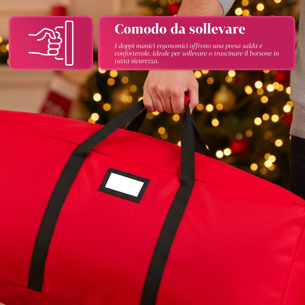 Borsa Custodia per Albero di Natale con Ruote in Tessuto Impermeabile
