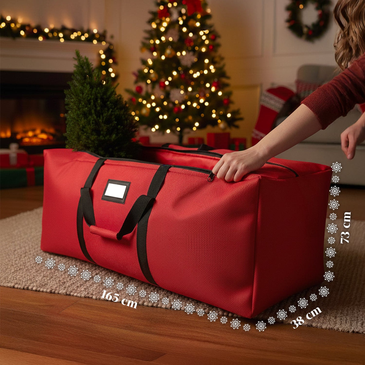 Borsa Custodia per Albero di Natale con Ruote in Tessuto Impermeabile