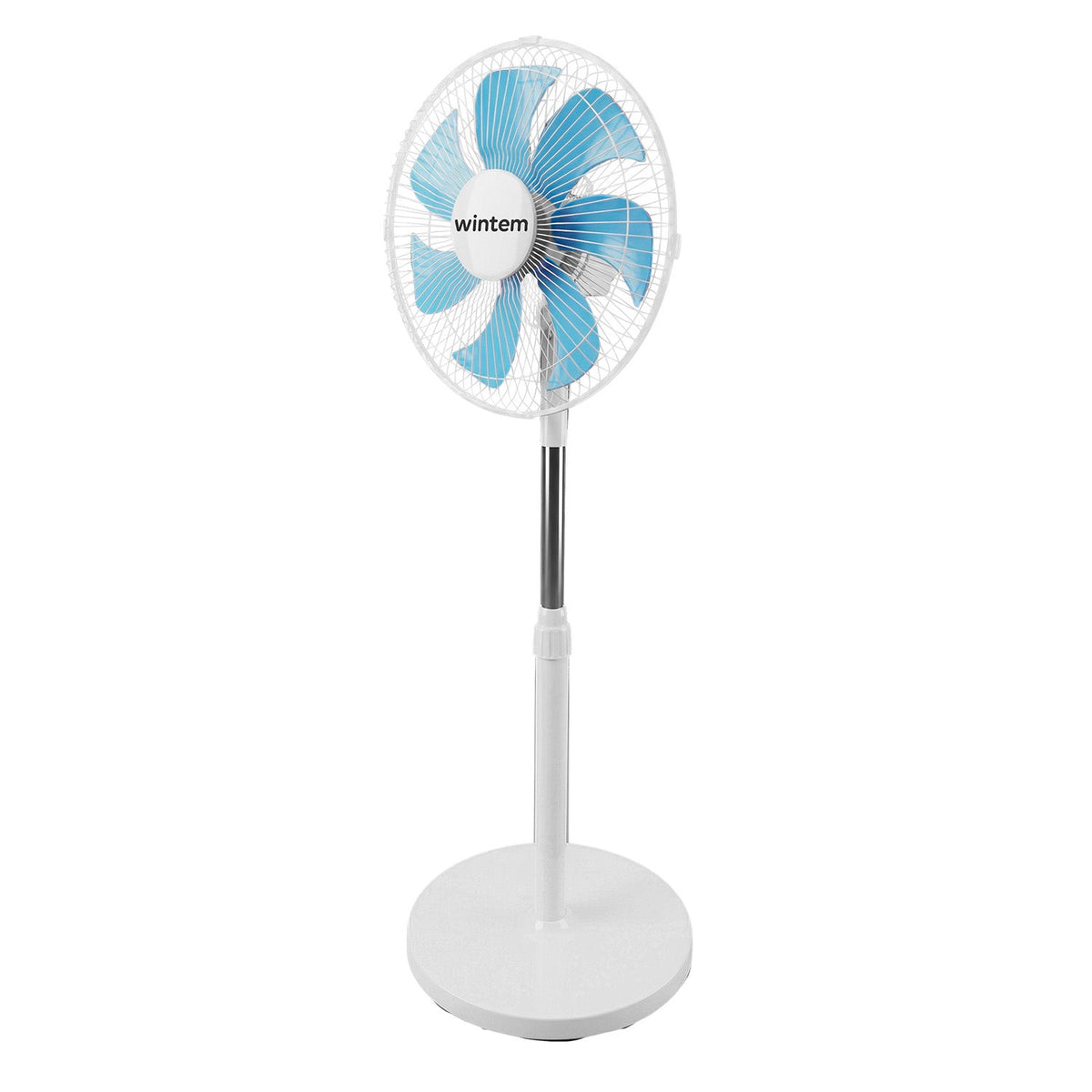 Ventilatore a Piantana 40W con 7 Pale in PP, 3 Velocità, Altezza Regolabile 80-100cm – Oscillazione Orizzontale 60° e Inclinazione 45°