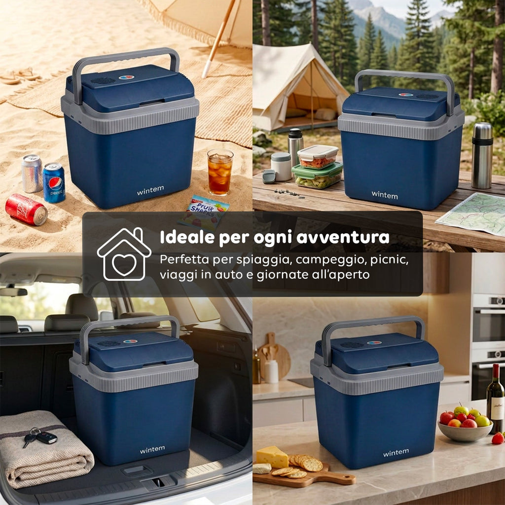 Borsa Frigo Elettrica 24L Caldo/Freddo – Raffredda fino a 18°C sotto la temperatura ambiente e scalda fino a 65°C (40/50W)