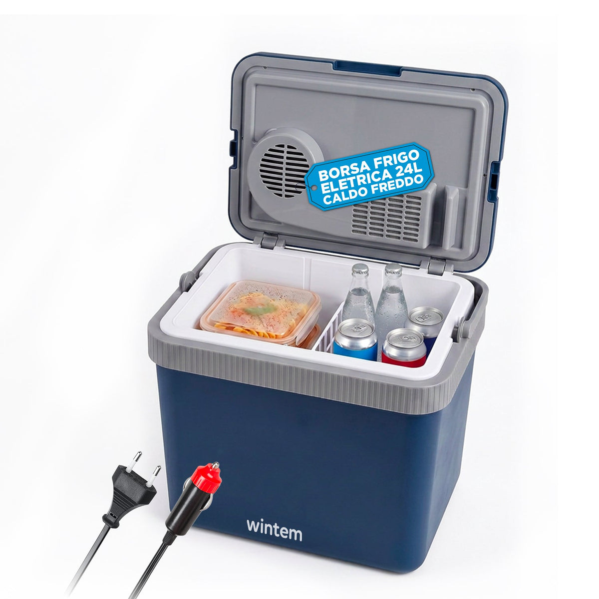 Borsa Frigo Elettrica 24L Caldo/Freddo – Raffredda fino a 18°C sotto la temperatura ambiente e scalda fino a 65°C (40/50W)