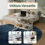 Scrivania mobile regolabile – Struttura in ferro e piano in MDF 80×40 cm