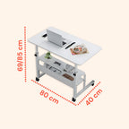 Scrivania mobile regolabile – Struttura in ferro e piano in MDF 80×40 cm