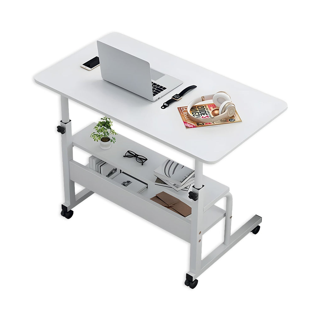 Scrivania mobile regolabile – Struttura in ferro e piano in MDF 80×40 cm