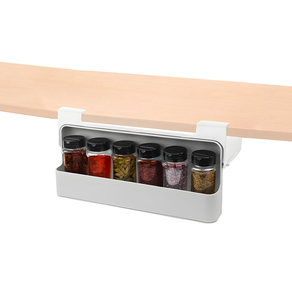 Organizer da cucina portaspezie – Set di 2 mensole con 6 barattoli in vetro inclusi