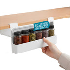 Organizer da cucina portaspezie – Set di 2 mensole con 6 barattoli in vetro inclusi