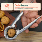 Schiaccianoci in alluminio ergonomico con molla integrata resistente