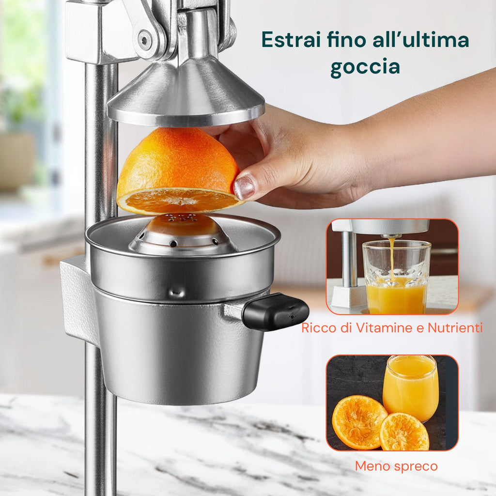 Spremiagrumi Manuale a Leva Professionale Struttura in Ghisa con Filtro