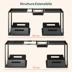 Organizer sottolavello cucina estensibile con 2 cassetti estraibili