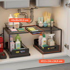 Organizer sottolavello cucina estensibile con 2 cassetti estraibili