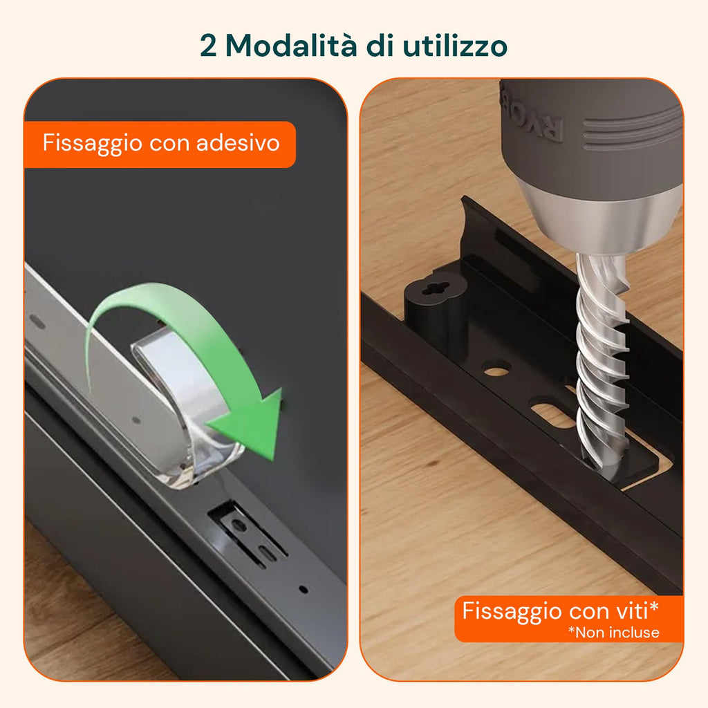 Cassetto universale estraibile 25x43 cm in acciaio - Portata 10kg