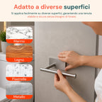 Set 5 Accessori Bagno Adesivi Neri in Acciaio Inox Portata 2,5kg - Completo di Porta Rotolo e Ganci per Asciugamani