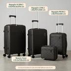 Set 3 Trolley Rigidi da Viaggio + Beauty Case con 4 Ruote Multidirezionali (56-66-76 cm)