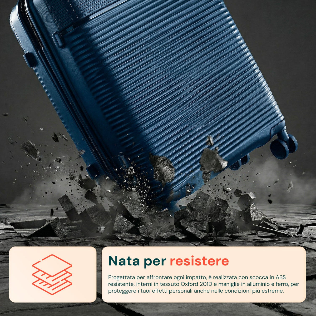 Set 3 Trolley Rigidi da Viaggio + Beauty Case con 4 Ruote Multidirezionali (56-66-76 cm)