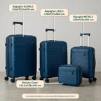 Set 3 Trolley Rigidi da Viaggio + Beauty Case con 4 Ruote Multidirezionali (56-66-76 cm)
