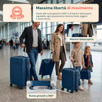 Set 3 Trolley Rigidi da Viaggio + Beauty Case con 4 Ruote Multidirezionali (56-66-76 cm)