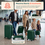 Set 3 Trolley Rigidi da Viaggio + Beauty Case con 4 Ruote Multidirezionali (56-66-76 cm)