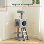 Tiragraffi per gatti da 92 cm con cuccia, scaletta e giochi
