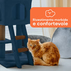 Tiragraffi per gatti da 92 cm con cuccia, scaletta e giochi
