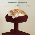 Tiragraffi per gatti da 92 cm con cuccia, scaletta e giochi