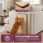 Tappetino Tiragraffi per Gatti 50x30cm in Sisal Naturale e Cotone PP – Fondo Antiscivolo in Lattice con Adesivi