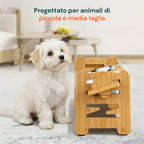 Doppia ciotola rialzata regolabile da 250 ml per cani e gatti con 3 altezze