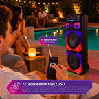 Cassa Bluetooth Karaoke XL 90 cm 800W con LED RGB e 2 microfoni wireless inclusi