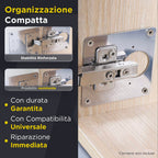 Set 16 Staffe in Acciaio Inox – Riparazione Cerniere e Mobili