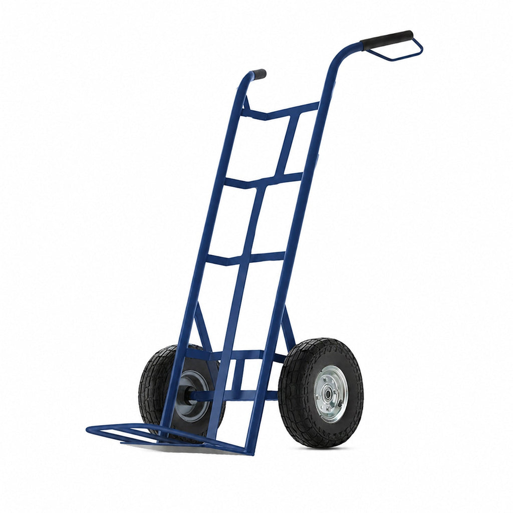 Carrello da Carico Professionale 250 kg in Acciaio - Nero con Ruote Pneumatiche Antiforo