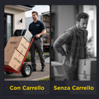 Carrello da Carico Professionale 250 kg in Acciaio - Nero con Ruote Pneumatiche Antiforo