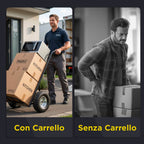 Carrello da Carico Professionale 250 kg in Acciaio - Nero con Ruote Pneumatiche Antiforo