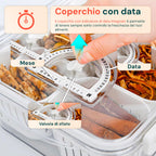 Contenitore con 8 Scomparti in PP – Chiusura a Clip e Funzione Sgocciolatoio