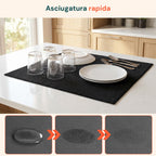 Scolapiatti in Poliestere e Spugna – Set 2 Tappetini Assorbenti per Casa e Cucina