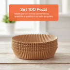 Set 100 pz carta forno per friggitrice ad aria – Impermeabile e resistente al calore