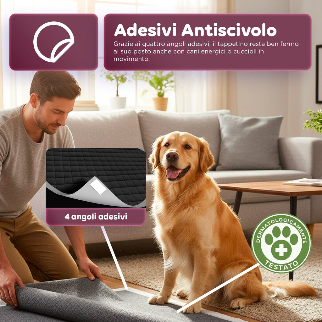 Tappetini Igienici Assorbenti al Carbone Attivo 60×60 – Set Multi-Formato Antiodore con Adesivi