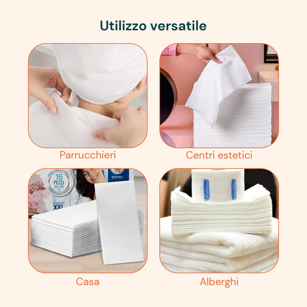 Asciugamani Monouso 68x40 cm – TNT XXL 16 / 576 Pz per Igiene Quotidiana