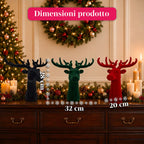 Testa di Cervo Decorativa Effetto Velluto 32x20x28h cm | Complemento d'Arredo Design Moderno in 6 Colori per Casa, Ufficio e Negozio